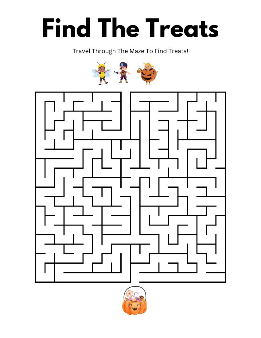 Find the Treats maze page