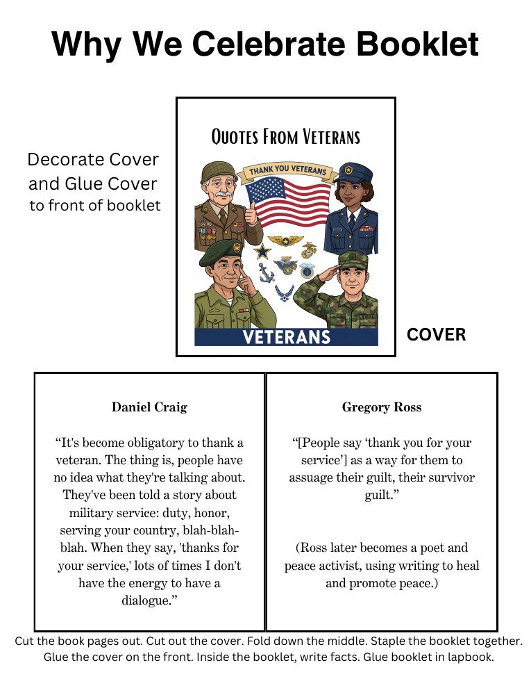 Why We Celebrate booklet cover and pages to cut out and assemble